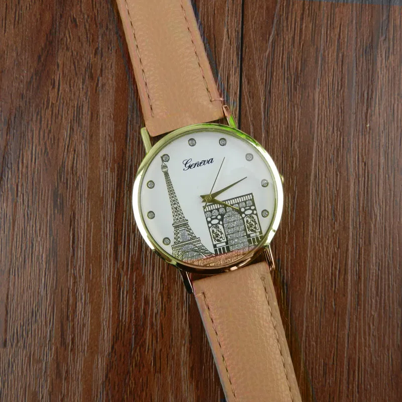 Женские часы Relojes Mujer 2018 наручные с рисунком Эйфелевой башни женские кожаные