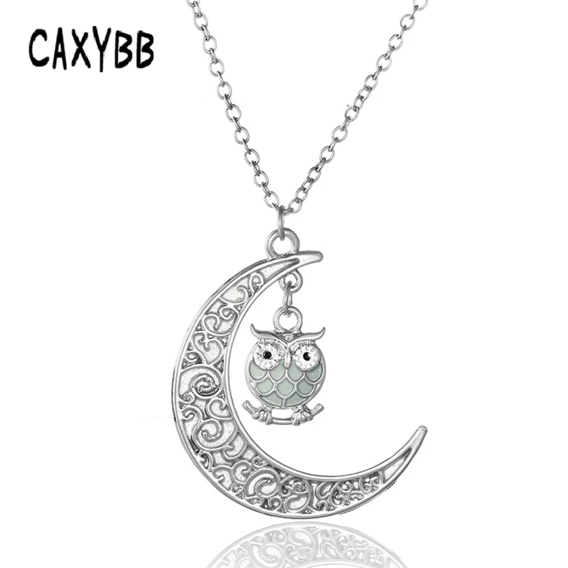 Модное женское ожерелье Caxybb с подвеской в виде совы и Луны яркое ожерелье|fashion