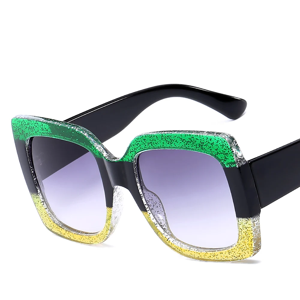 Fashion Square Sunglasses Women Luxury Brand Designer Oversized Frame Way Out Sun Glasses Hipster Ladies Shades Visor Oculos Top