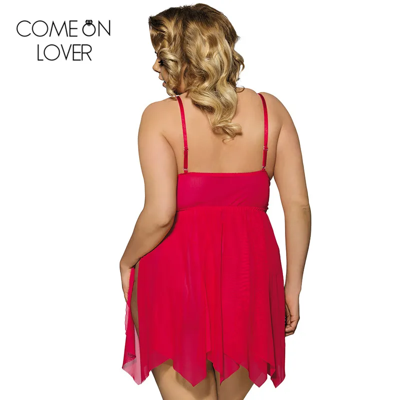Comeonlover романтическое кружевное белье размера плюс 3XL/5XL красное babydoll RL80092 мягкое