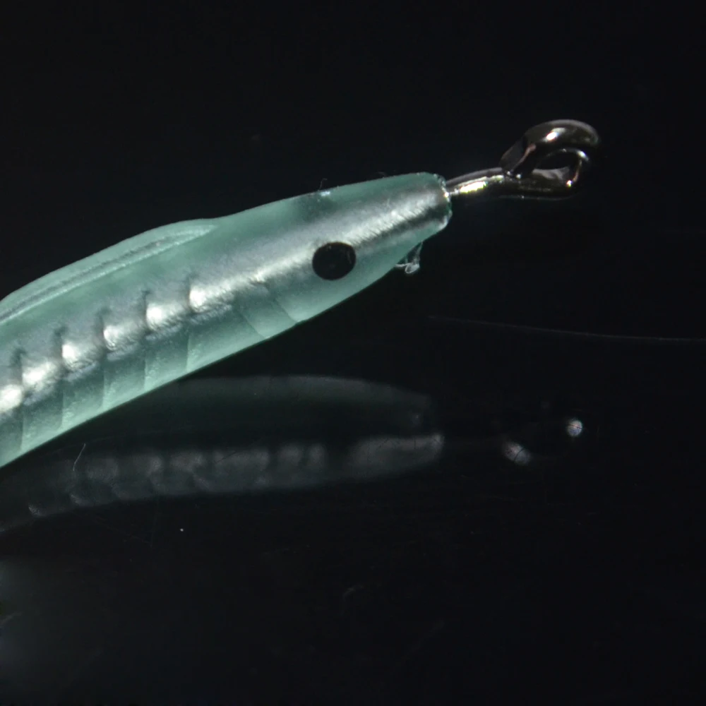 MNFT 12 шт угря люминесцентные мягкие приманки с крючком 6.8cm1g или 5.6cm0.5g маленькая
