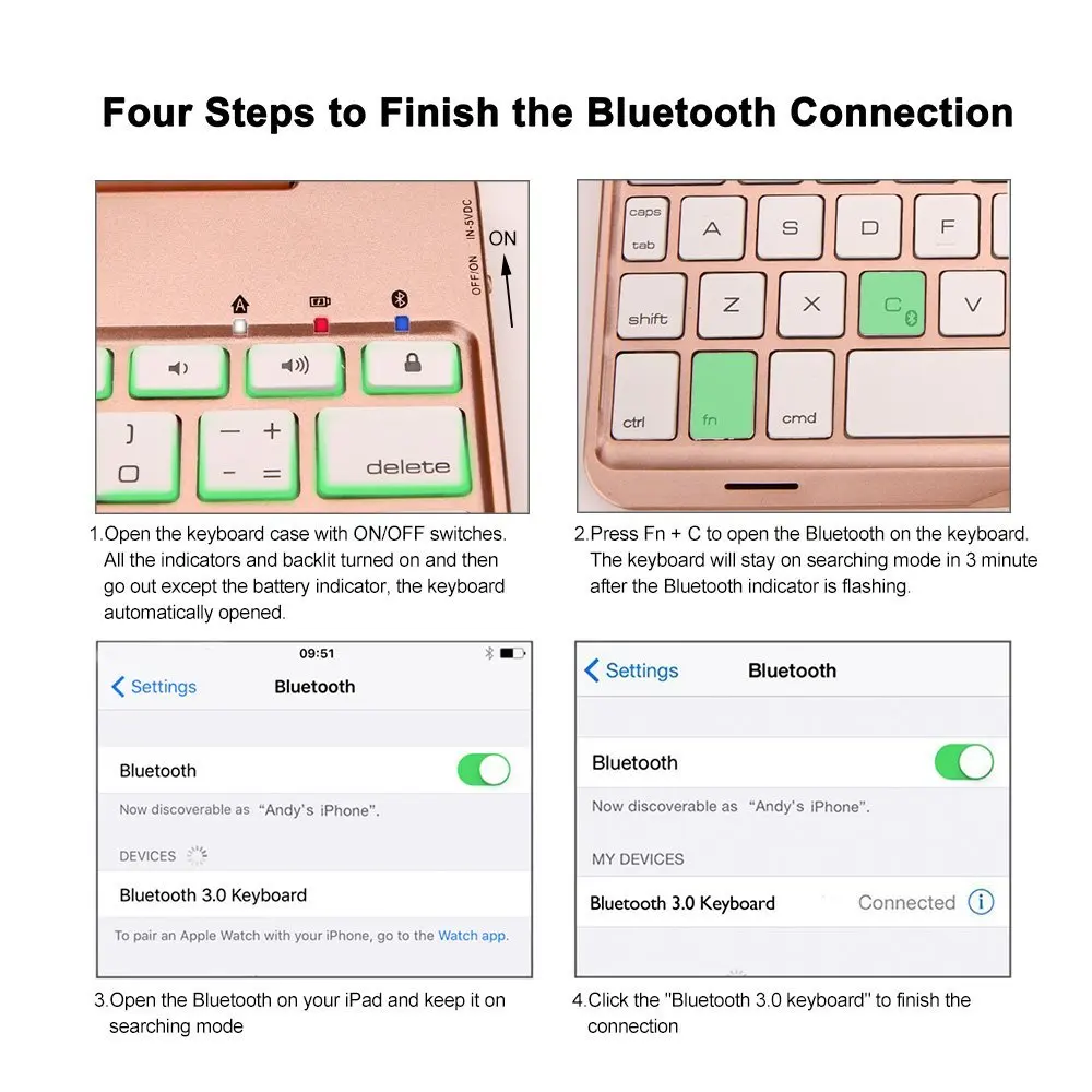 Loufu для iPad Mini 5 чехол с клавиатурой 4 планшет подсветкой цветной защитный mini 3 2 1 7