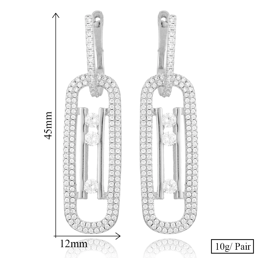 GODKI Luxury Hollow Geometry Long Dangle Earrings for Women Wedding Full Micro CZ Cubic Zircon Dubai Indian Bohemia Hot | Украшения и