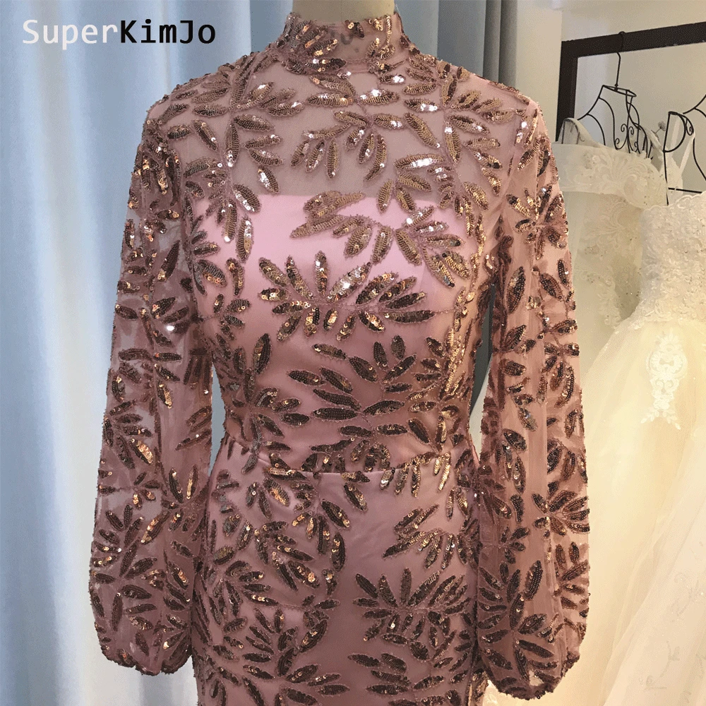 SuperKimJo Русалка Роскошные вечерние платья Abendkleider с расклешенными рукавами элегантное Доступное арабское вечернее платье