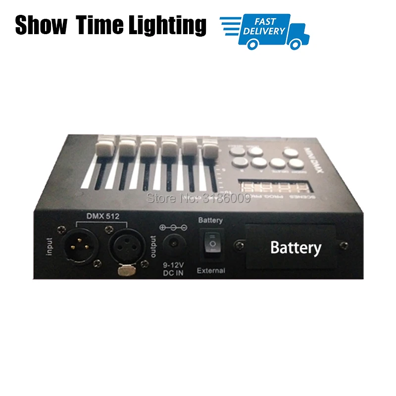 Быстрая доставка мини DMX 54 контроллер с батареей сценическое освещение DJ