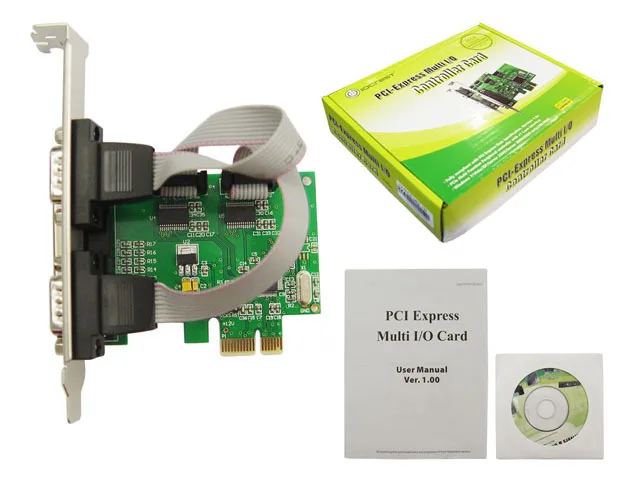 MosChip MCS9901 PCI express на 2 порта порт DB9 com + принтер DB25 LPT 1 карта RS-232 IEEE 1284 PCIe контроллера |