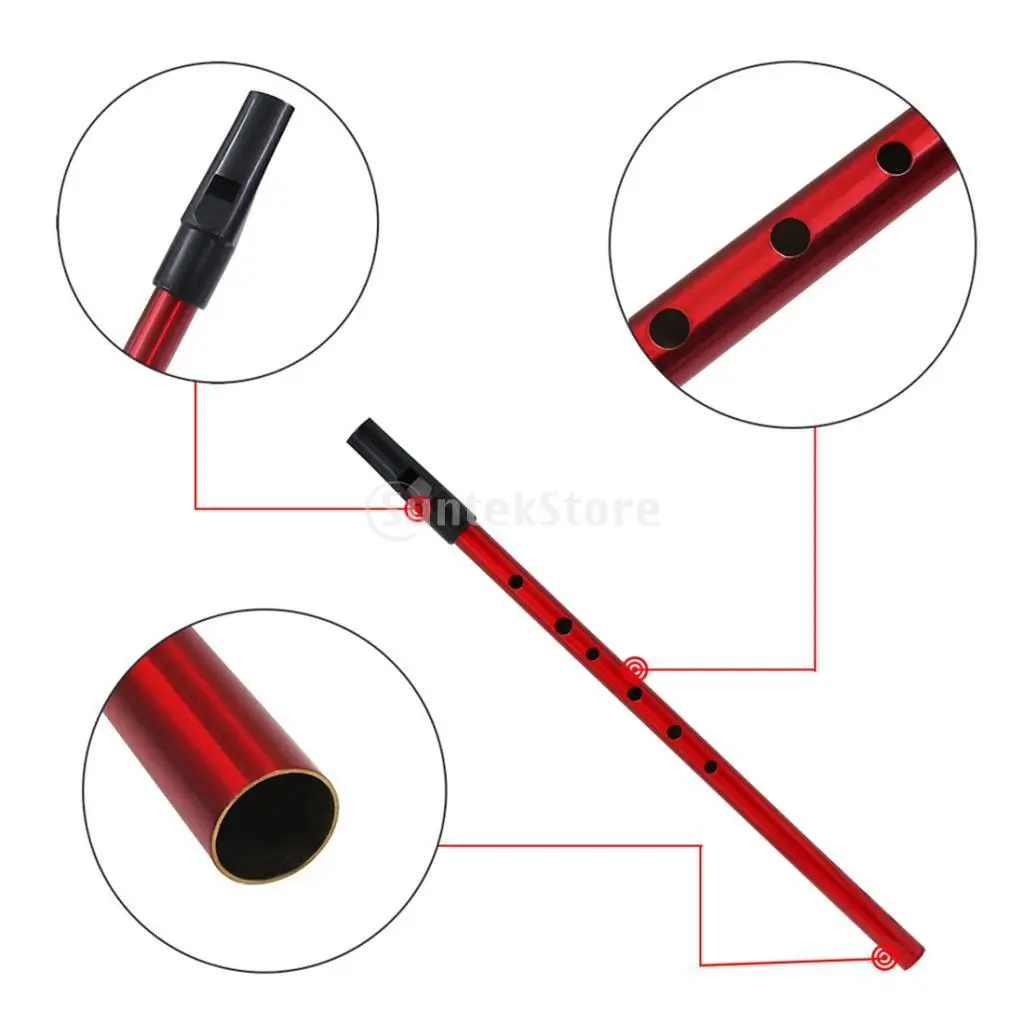 

Metal Tin Whistle Irish Fipple Flute Whistle Six-holed Woodwind purple
