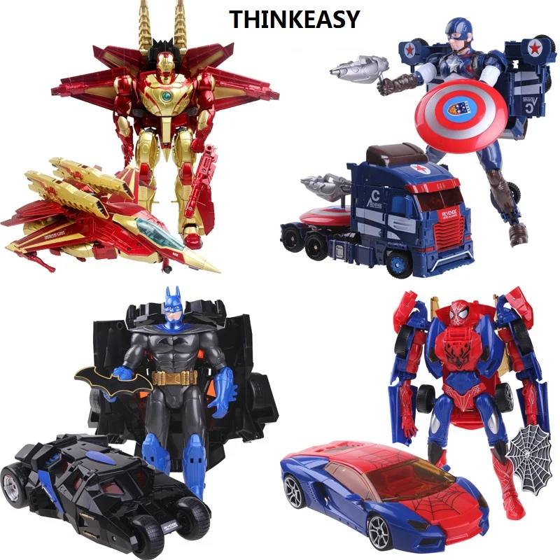 ThinkEasy оригинальная посылка робот-трансформер Железный Человек-паук летучая мышь робот самолет Рождественский подарок фигурки игрушки для детей