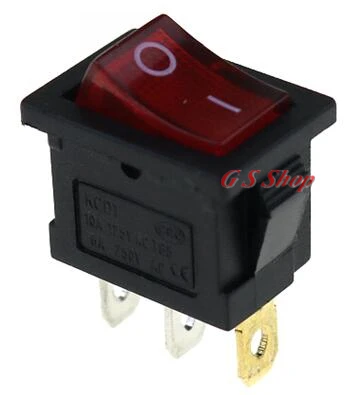 Red 3PIN 1 шт. KCD1 2PIin 3Pin Лодка Автомобильный кулисный переключатель 6A/10A 250 V/125 V AC красный желтый зеленый синий черный кнопка Лучшая цена KCD1 - Цвет: Red 3PIN