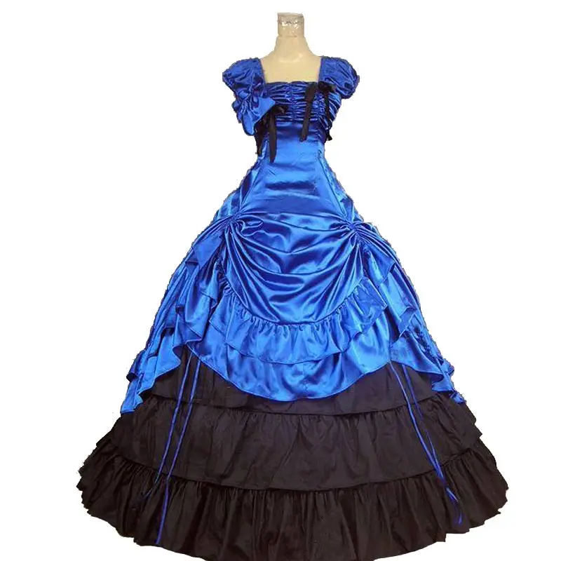 

Customized 2018 Gothic Victorian Period Dress Costumes Summer Square Collar Sleeveless Stage Ball Gowns For Women Drop Shipping