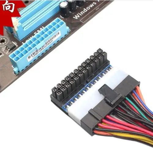 ATX 24Pin мама к 24pin папа 90 градусов материнская плата адаптер питания для настольных