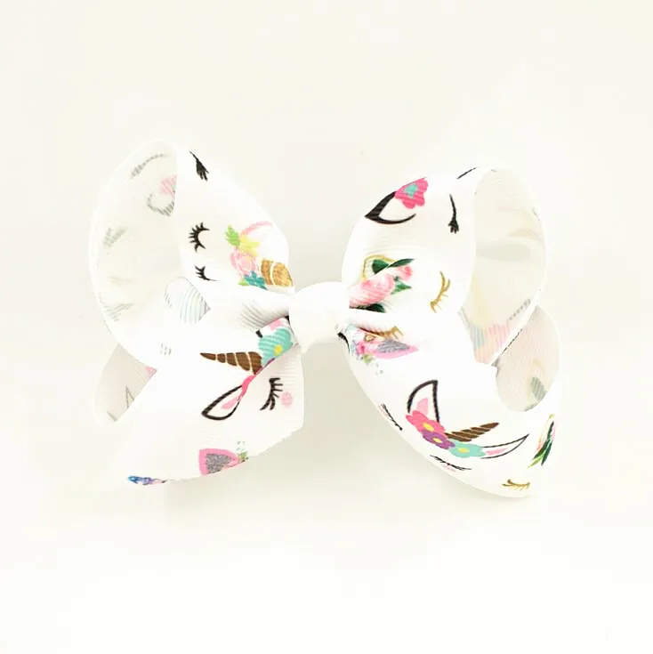 Kimmy 32pcs Free shipping 4" ABC hair bows Boutique Girl clips Unicorn Hairbow | Аксессуары для одежды