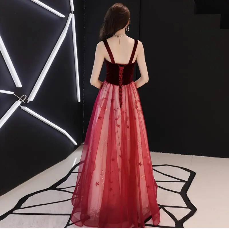 FADISTEE Новое поступление вечернее платье для выпускного вечера Vestido de Festa платье Robe De Soiree кружевное длинное платье с v-образным вырезом и изображением маленькой звезды и Луны