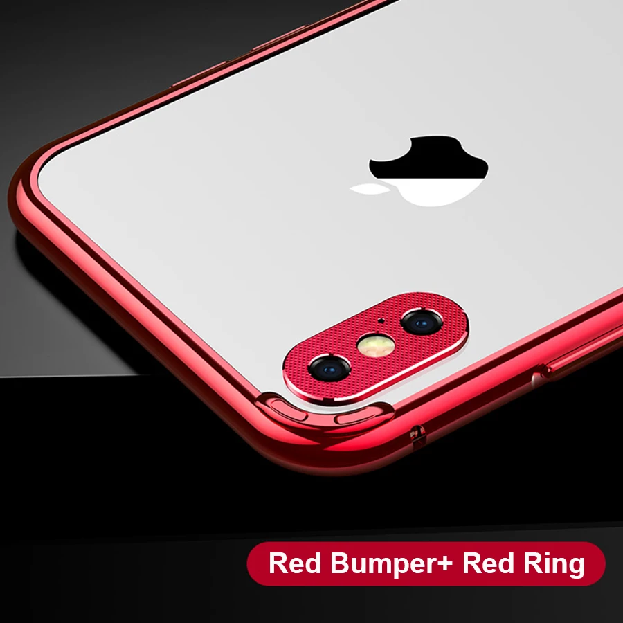 Чехол для iPhone X XS Max XR 7 8 6 6S Plus чехол Алюминиевый металлический объектив камеры телефона защитное кольцо и бампер противоударный чехол s