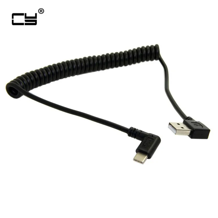 1 м 100 см 3 фута стрейч USB Тип c угол штекера прямоугольный 90 градусов 2 0 A штекер