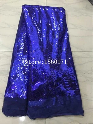 2016 Африканские блестки тюль Французский Кружевной Ткани Тяжелая Шнурок 5 Ярдов