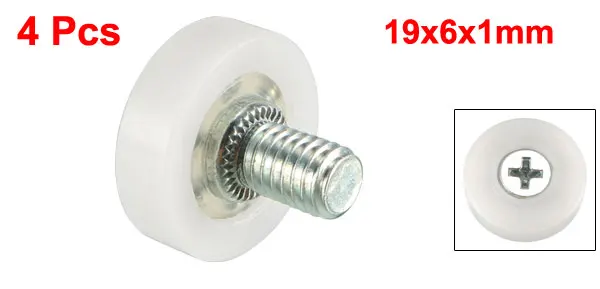 UXCELL белый 4 шт. 22x7x0,3/19x6x1 мм M67/M68 роликовый подшипник натяжного колеса шкива скользящий конвейер колеса резьбовой стержень широко используется