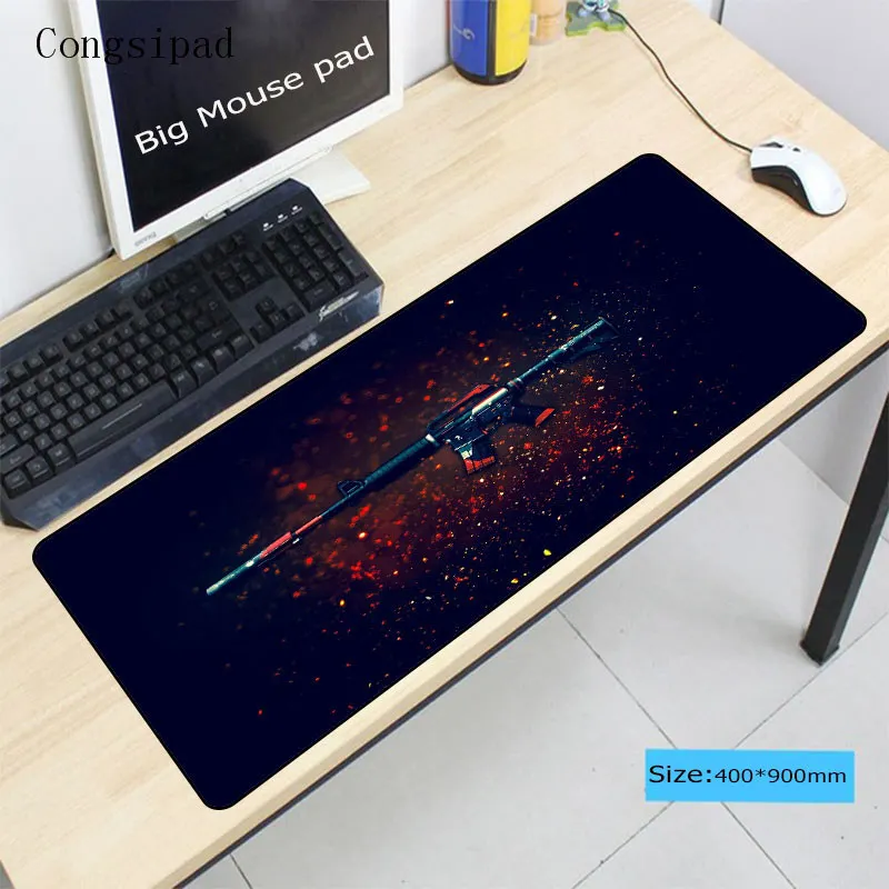 Congsipad 90*40 см Большой CS: GO игровой коврик для мыши XXL большой игровой коврик мыши с фиксируемым краем клавиатура настольный коврик Большое чудовище геймер Коврик для мыши