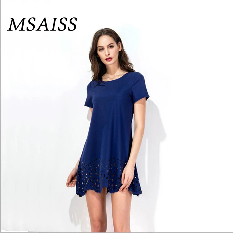 MSAISS женское летнее платье с короткими рукавами Vestidos высококачественное открытое