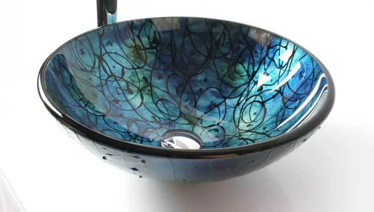 only sinks Раковина из закаленного стекла синяя вручную окрашенная стеклянная Искусство умывальник для ванной стеклянная раковина чаши для ванной комнаты - Цвет: only sinks