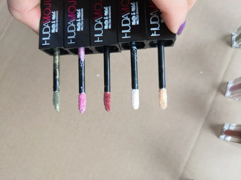 Новые hudamoji beauty матовые и металлические расплавленные тени для век Макияж для губ Косметические Тени Блеск для губ, жидкая помада 5 шт. наборы 10 с