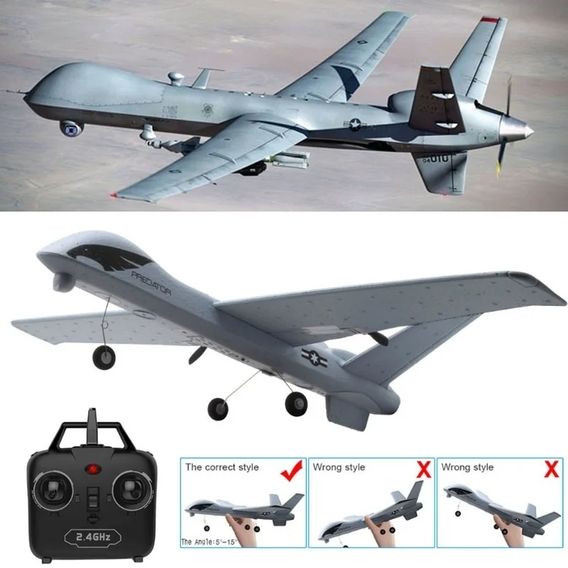 RC Airplane Plane Z51 20 Minutes Fligt Time Gliders Flying Model with LED Hand Throwing Wingspan Foam Toys Handmaed | Игрушки и хобби