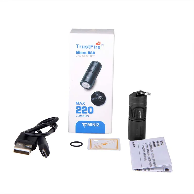 TrustFire MINI2 CA18 3X 220 люмен 2 режимный светодиодный мини USB фонарик с зарядкой + 1