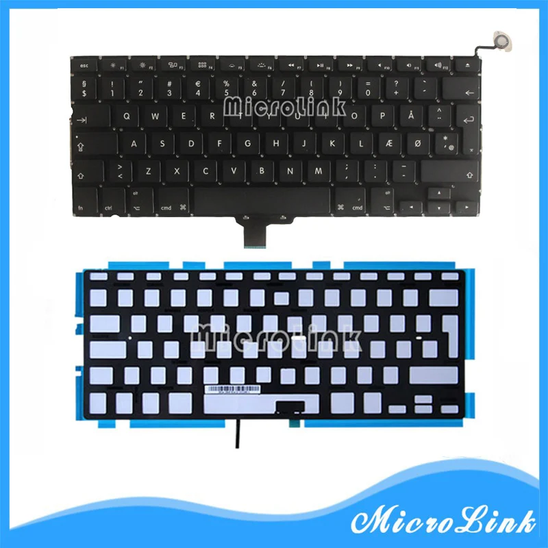 OEM новый для Macbook Pro 13 &quotA1278 датский Дания клавиатура + Подсветка с подсветкой 2009