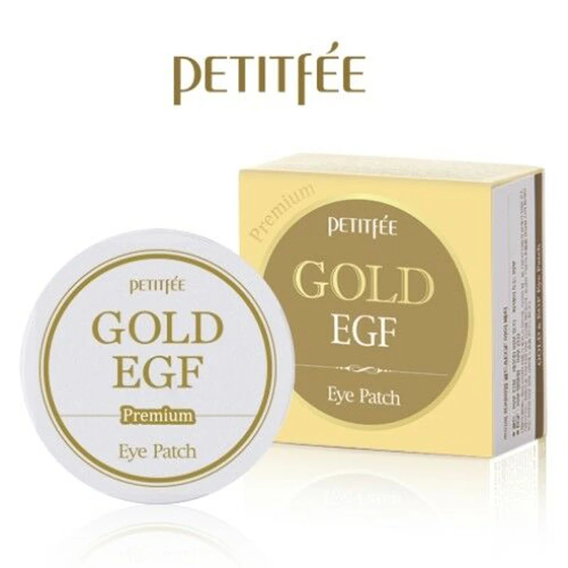 Патчи для глаз PETITFEE Premium Gold &amp EGF 60 шт. Золотая коллагеновая маска против темных