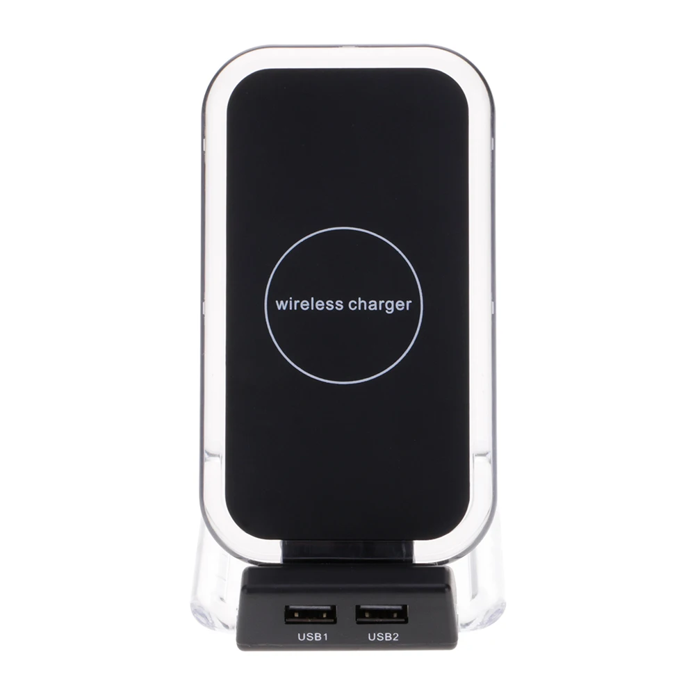 2 цвета Qi двойной USB выход Беспроводная Быстрая зарядка зарядное устройство