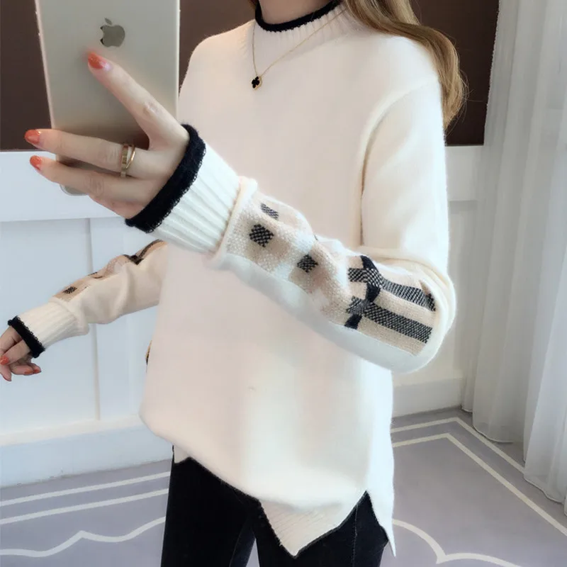 Женские вязаные пуловеры 2020 модные осенне-зимние женские повседневные теплые