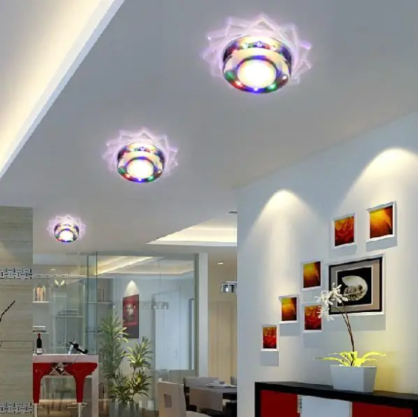 Abajur 3 Вт светодиодные потолочные светильники для гостиной Хрустальные лампы