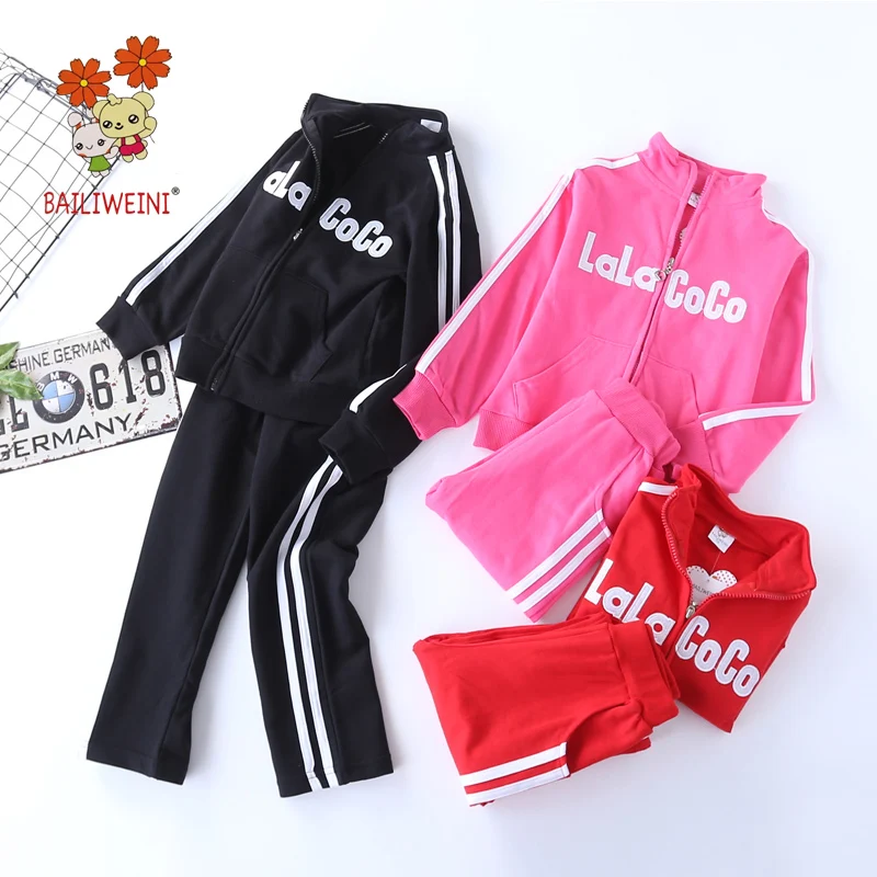 2021BAILIWEINI autumn new style zipper sports suit children two piece long sleeve sportswear | Детская одежда и обувь
