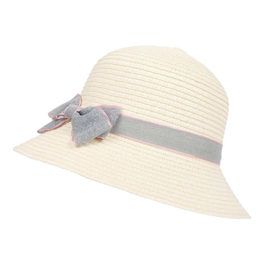 White Летняя Шляпа casquette От 5 до 8 лет детей лук путешествия богемные шляпы пляжная шляпа от солнца бассейна кепки Snapback Gorra Hombre - Цвет: White