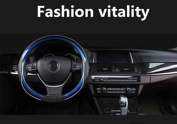 3D спортивные Чехлы рулевого колеса автомобиля Микро волоконная Кожа двухцветный чехол на руль авто аксессуары для интерьера черный синий