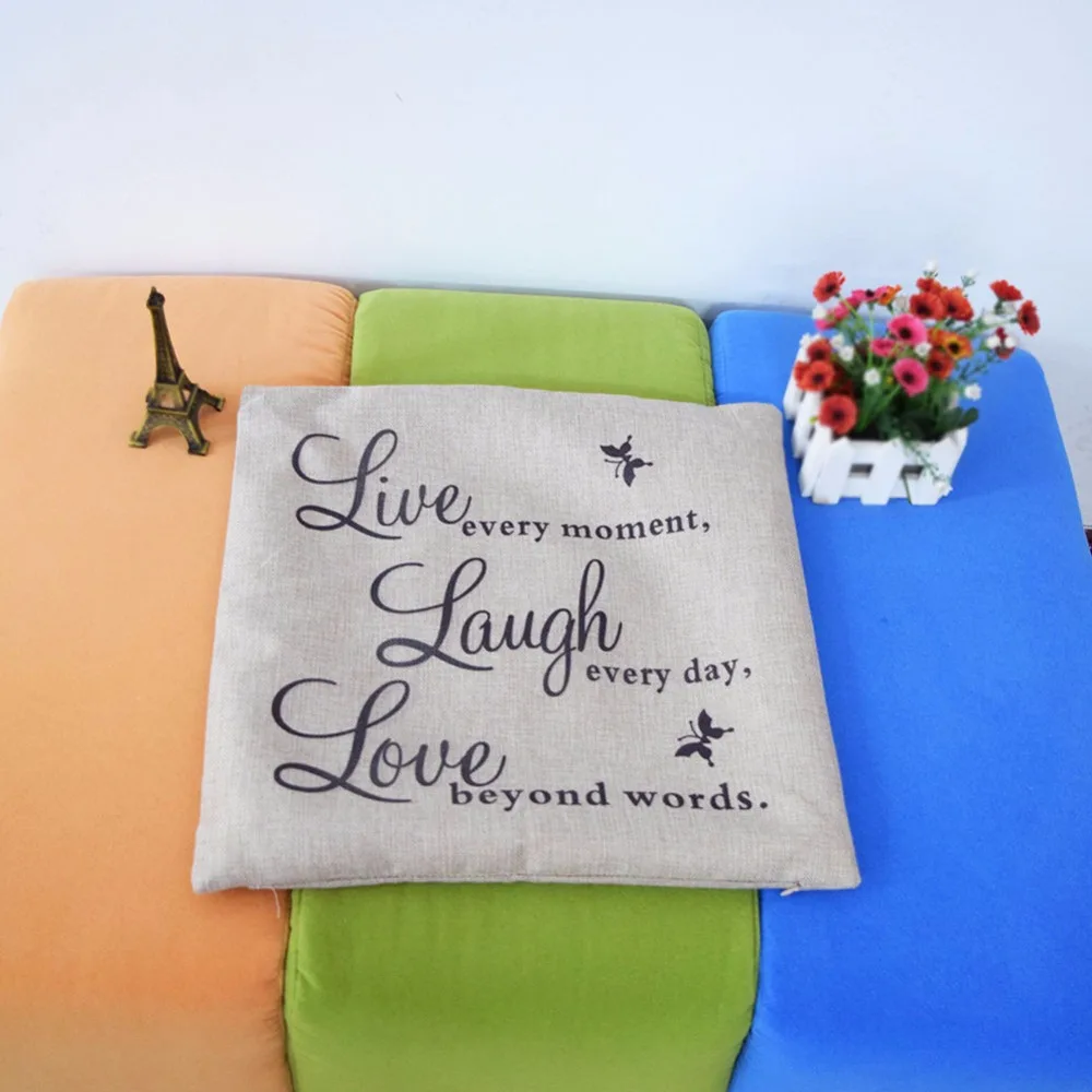 Live Laugh Love цитаты подушка с надписью Чехлы домашнее декоративное хлопковое белье