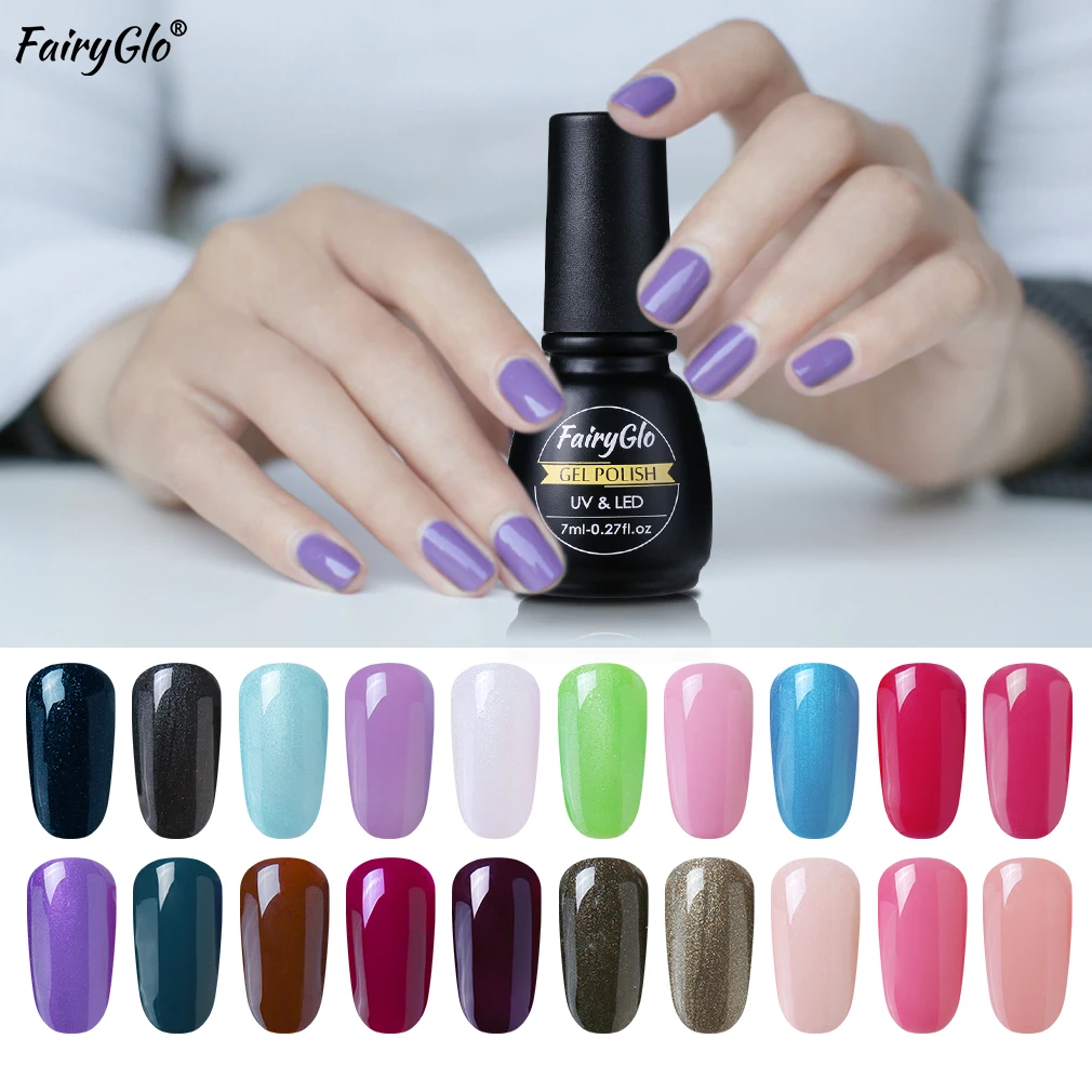 FairyGlo 7 мл гель для ногтей чистый цвет УФ светодиодный Гель-лак впитывающийся