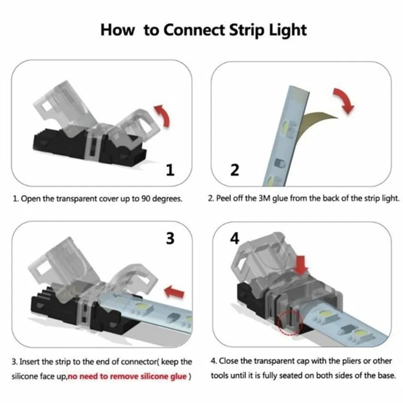 5 шт. 2pin один цвет 4Pin RGB 5Pin RGBW 8 мм 10 мм 12 мм светодиодные ленты для провода разъем не водонепроницаемый IP20 IP65 водонепроницаемый