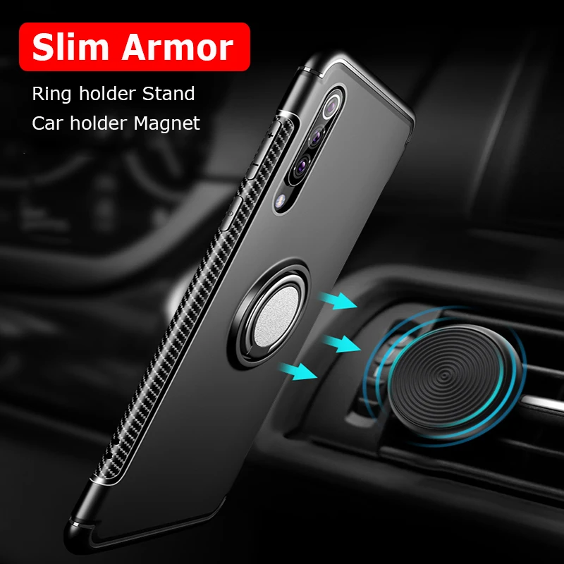 Для Xiaomi Redmi Note 7 Pro 6 тонкий противоударный защитный чехол для с держателем-кольцом