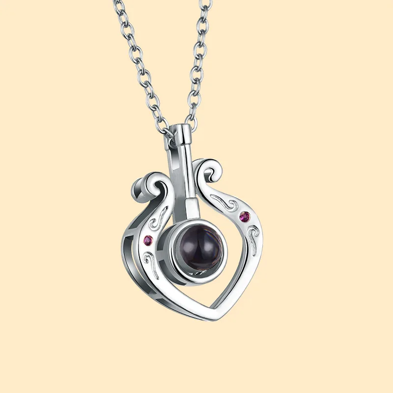 4 silver heart Новинка, ожерелье с надписью "I Love You" на 100 языках, подлинное розовое золото, ожерелье с сердечками и подвесками, свадебный подарок - Окраска металла: 4 silver heart
