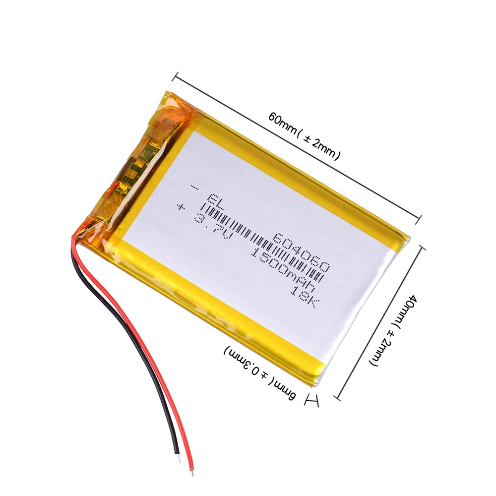 

604060 3.7V 1500mAh Rechargeable li-Polymer Li-ion Battery For MP3 MP4 Game Player mouse PSP Lampe speaker toys 064060 603959