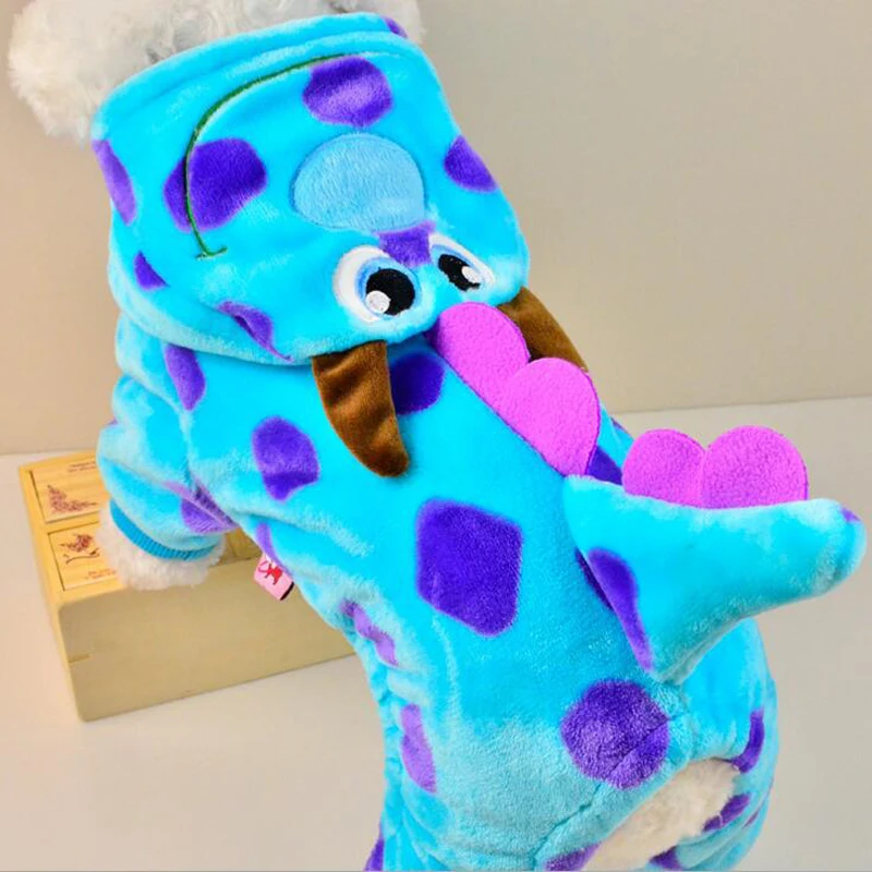 Одежда для собак с синим динозавром костюм домашнего питомца подарок на Хэллоуин