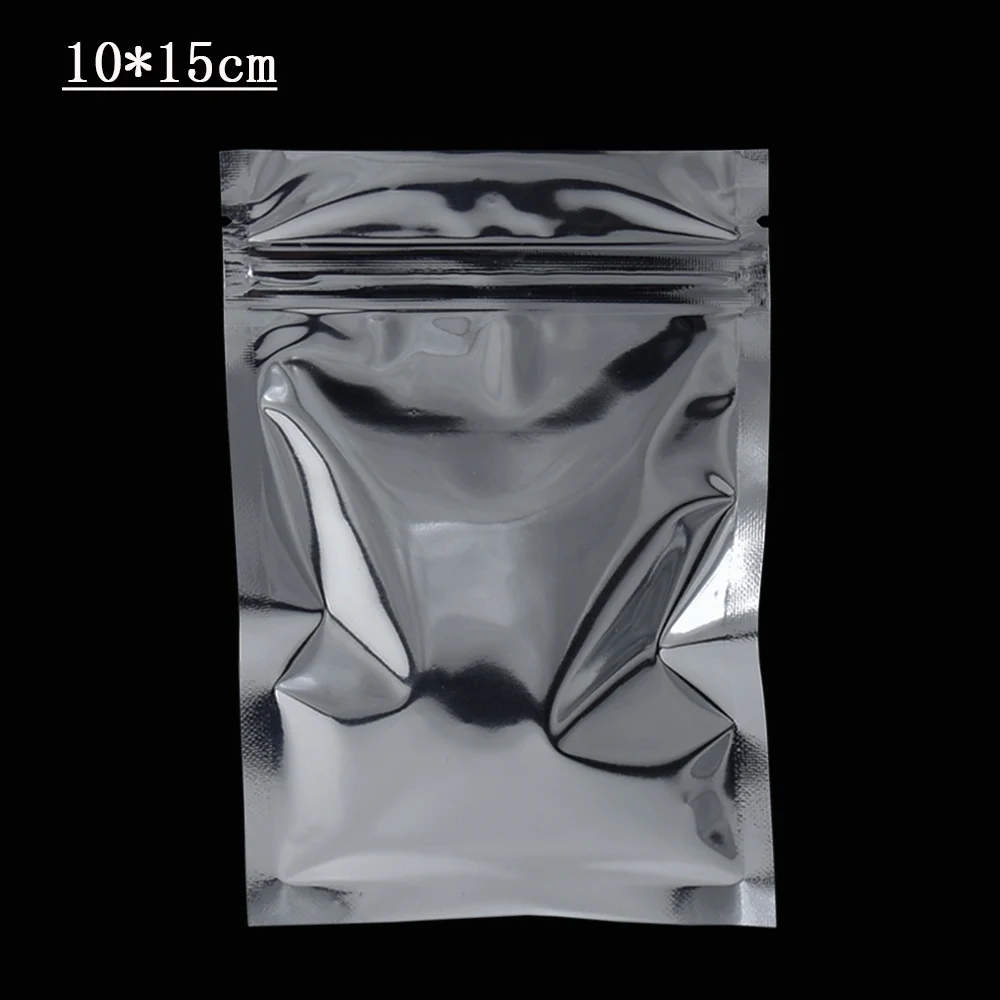 

10*15cm Aluminum Foil Packing Bag Self Seal Mylar Zip Lock Packing Bags Resealable Food Snack Storage Package Pouches 100Pcs/lot