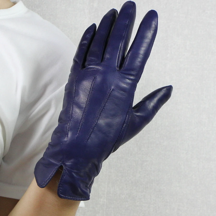 Осенне-зимние перчатки из натуральной кожи женские плотные теплые для вождения