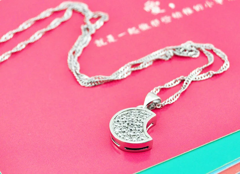 Women's necklaces 925 sterling silver fashion goddess accessories Shiny zircon moon necklaces. birthday present | Украшения и