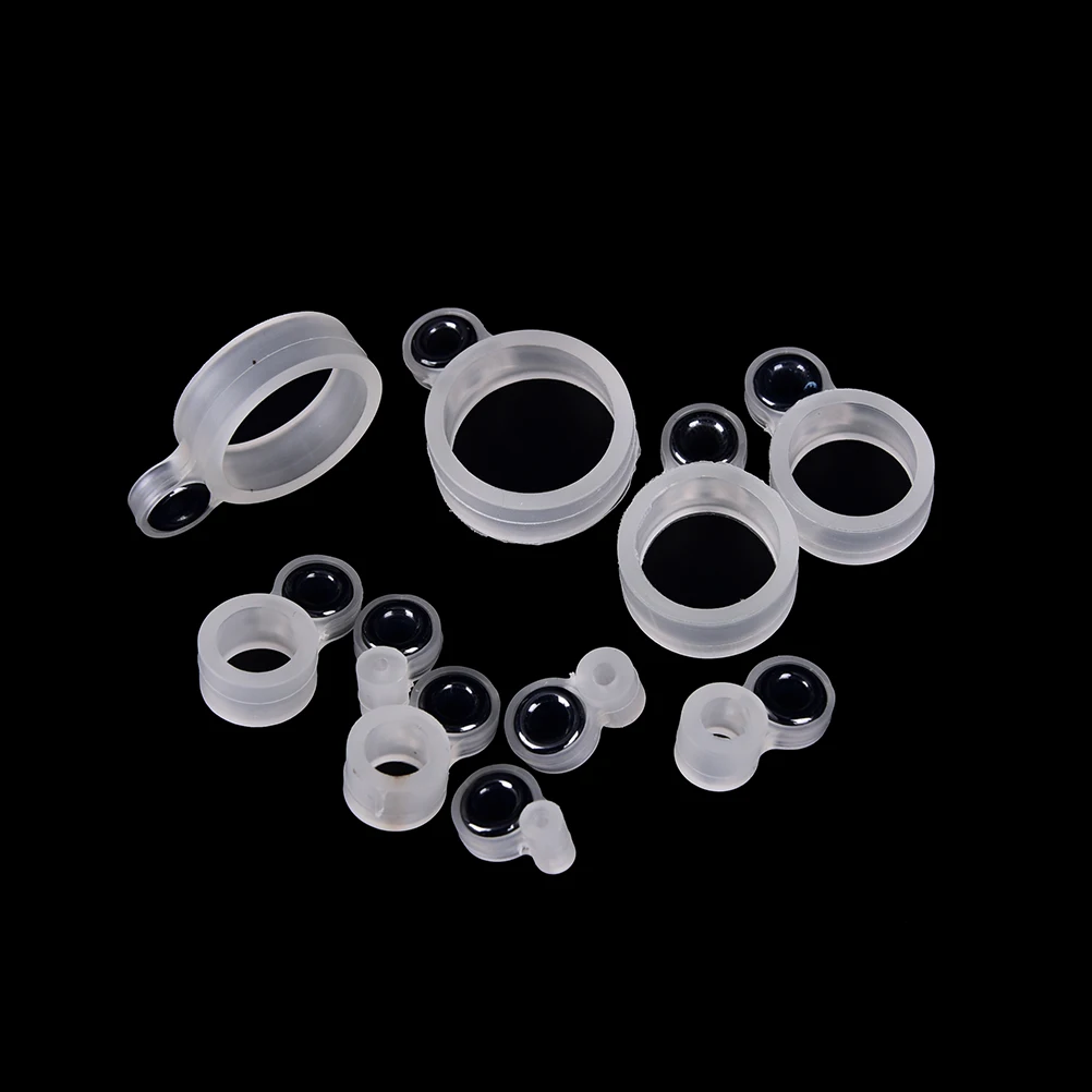 

14PCS DIY Guide Silicone Fishing Rod Wire Ring Ceramics Eye Fishing Line Guide Ring Different Sizes