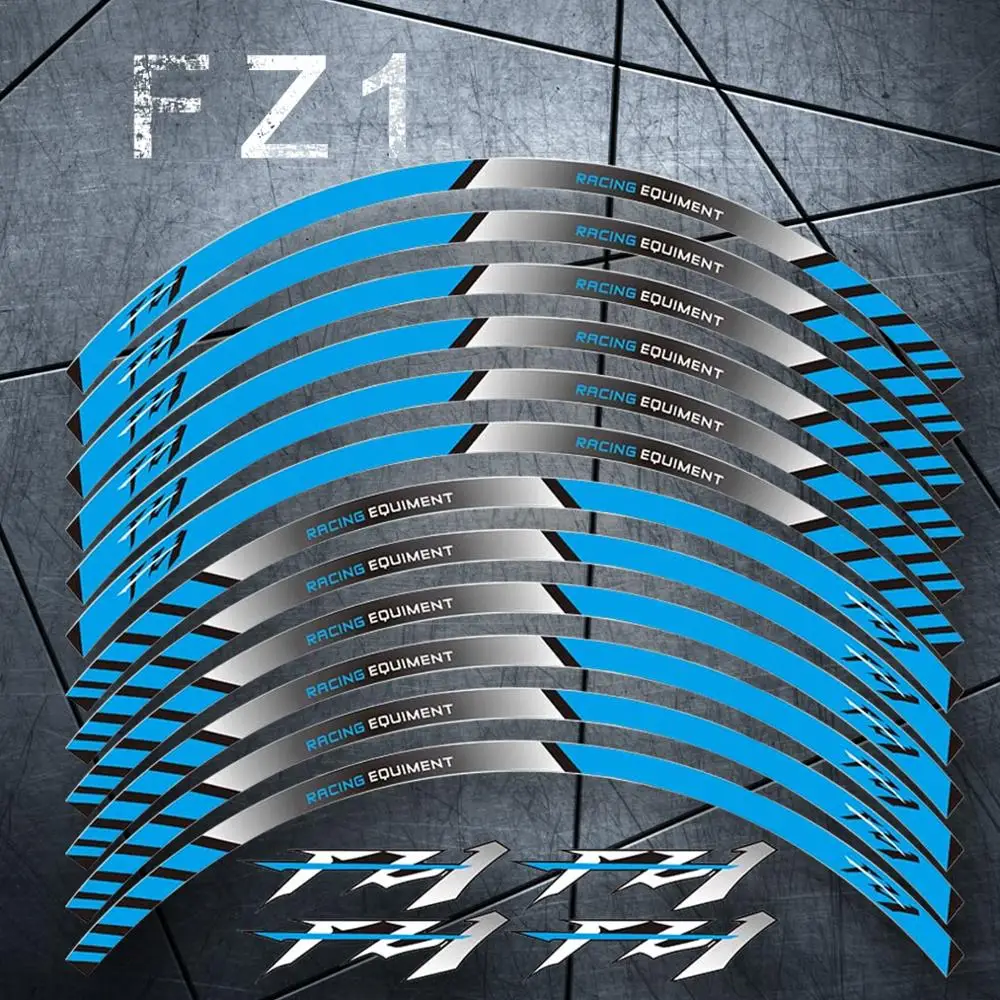 

12 X Thick Edge Outer Rim Sticker Stripe Wheel Decals FIT YAMAHA FZ1 FAZER FZ 1