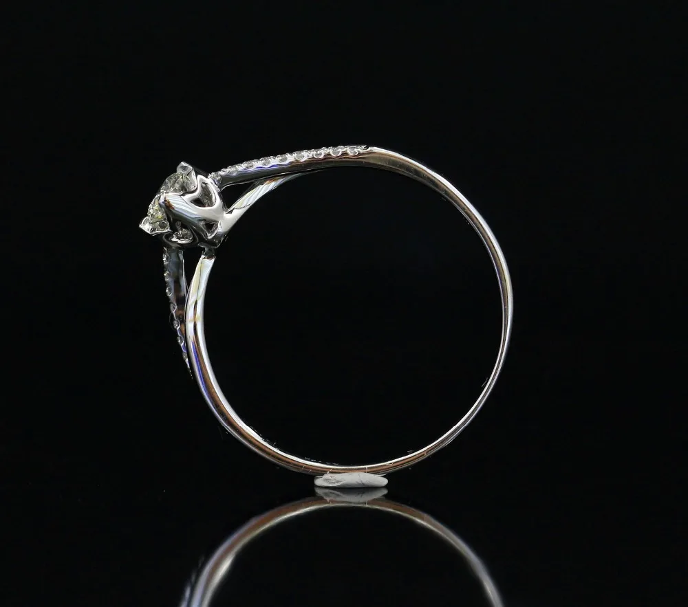 LASAMERO 0. 152 CT H/SI круглое кольцо с натуральным бриллиантом современного дизайна для