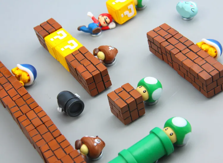 Смола 3D милый супер Марио холодильник Magne DIY магнит на холодильник ледяная коробка Пастер ледяная коробка наклейка украшение дома украшения