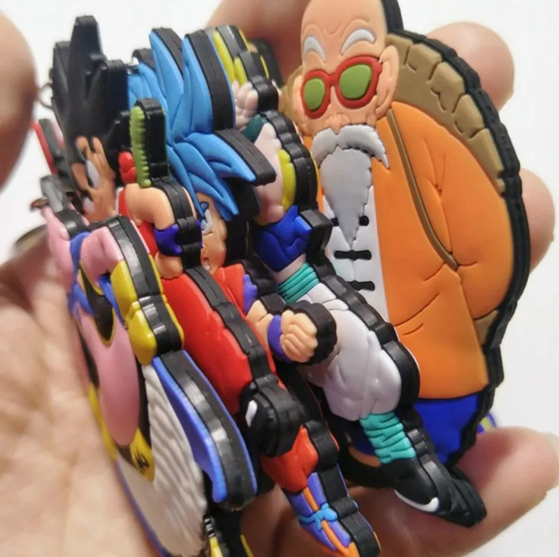 10 шт. мягкий силиконовый брелок с надписью Dragon Ball ПВХ Goku Vegeta аниме Рисунок 3D двухсторонний брелок для ключей детский брелок подарок